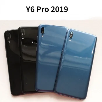 Крышка батарейного отсека для Y6 Prime Pro 2018 2019 Y6P 2020 Задняя крышка с кнопкой включения громкости Стекло камеры