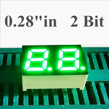 20ШТ чисто-зеленая 7-сегментная общая анодная 2-разрядная цифровая трубка 0,28 