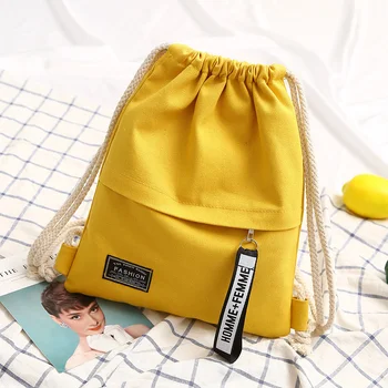 Холщовый рюкзак на шнурке, модная школьная сумка на шнурке для спортзала, повседневный рюкзак на шнурке, школьный рюкзак для подростков, женские сумки