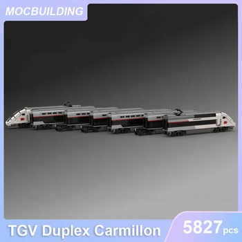 Высокоскоростной поезд TGV Duplex Carmillon MOC Строительные блоки DIY Assembly Bricks Транспортные развивающие рождественские игрушки, подарки 5827 шт.