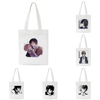 Сумка-тоут из аниме Bungou Stray Dogs Сумки Чуя Накахара Осаму Дадзай, сумка через плечо, повседневные сумки для покупок, женская холщовая сумка