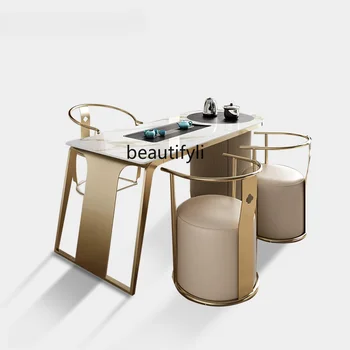 Легкий Роскошный Чайный столик Простое Сочетание Стола для Заваривания чая и стула Интеллектуальное Кипячение Воды Индукционная плита Встроенный Стол