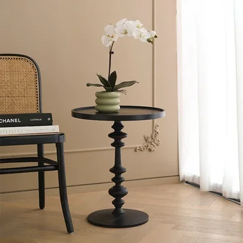 Wuli Nordic ретро диван приставной столик римская колонна Простой дизайн журнальный столик для гостиной из массива дерева для отдыха круглый журнальный столик