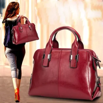 Женские сумки из масляно-восковой кожи, натуральная кожа, OL Business Tote, сумки-мессенджеры, высококачественная дизайнерская сумка класса люкс через плечо