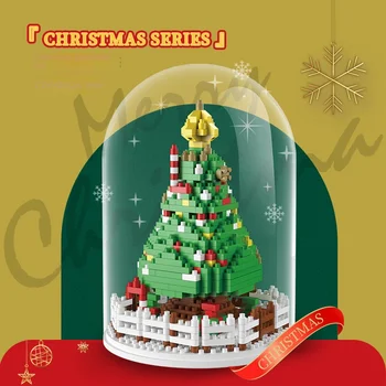 Рождественская Елка, серия маленьких частиц детских развивающих строительных блоков, подарок принцессы для девочек, Креативные игрушки-орнаменты
