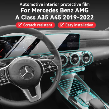 Для Mercedes Benz A Class AMG A35 A45 2019-2022 Центральная Консоль Салона Автомобиля Из ТПУ Защитная Пленка Для ремонта От царапин Наклейка