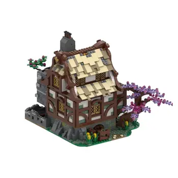 Средневековый фермерский дом с фиолетовой виноградной лозой, набор строительных игрушек 1799 штук MOC