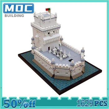 MOC Строительный Блок Torre de Belém City Factory Scene Модульная Креативная модель с видом на улицу DIY Assembly Bricks Игрушка в Подарок