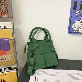 Моющаяся холщовая сумка для студенток колледжа, для занятий в классе, через плечо, японский минималистичный кроссбоди