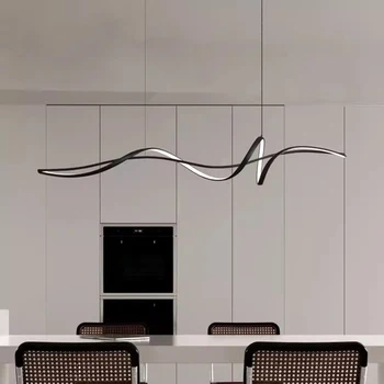 Современная светодиодная подвесная люстра DIY Art для кухни, островного бара, столовой, матово-черная подвесная люстра, бесплатная доставка
