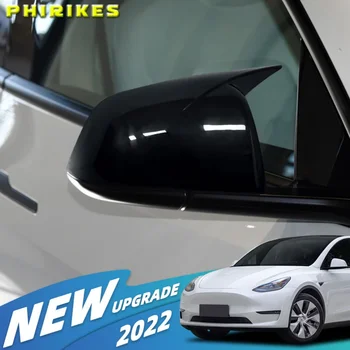 Для Tesla Model Y 2020-2022, крышка зеркала заднего вида из АБС + углеродного волокна, крышка зеркала заднего вида, Аксессуары для модификации автомобиля